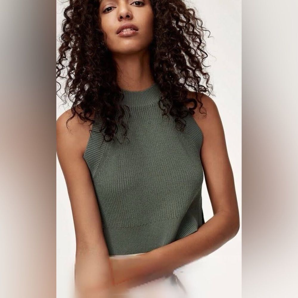 WILFRED green Crevier knit tank top
